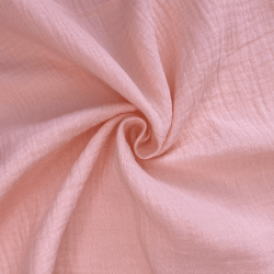 Ткань Муслин Жатый, цвет Нежно-Розовый (на отрез)  в Коврове