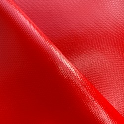 Ткань ПВХ 600 гр/м2 плотная, Красный (Ширина 150см), на отрез  в Коврове