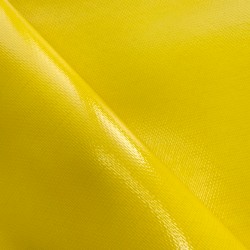 Тентовый материал ПВХ 600 гр/м2 плотная, Жёлтый (Ширина 150см), на отрез  в Коврове, 600 г/м2, 1029 руб