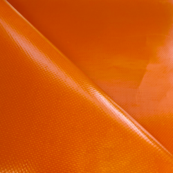 Тентовый материал ПВХ 450 гр/м2, Оранжевый (Ширина 160см), на отрез  в Коврове, 450 г/м2, 699 руб
