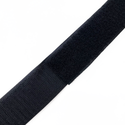 Контактная лента 40мм (38мм) цвет Черный (велькро-липучка, на отрез)  в Коврове
